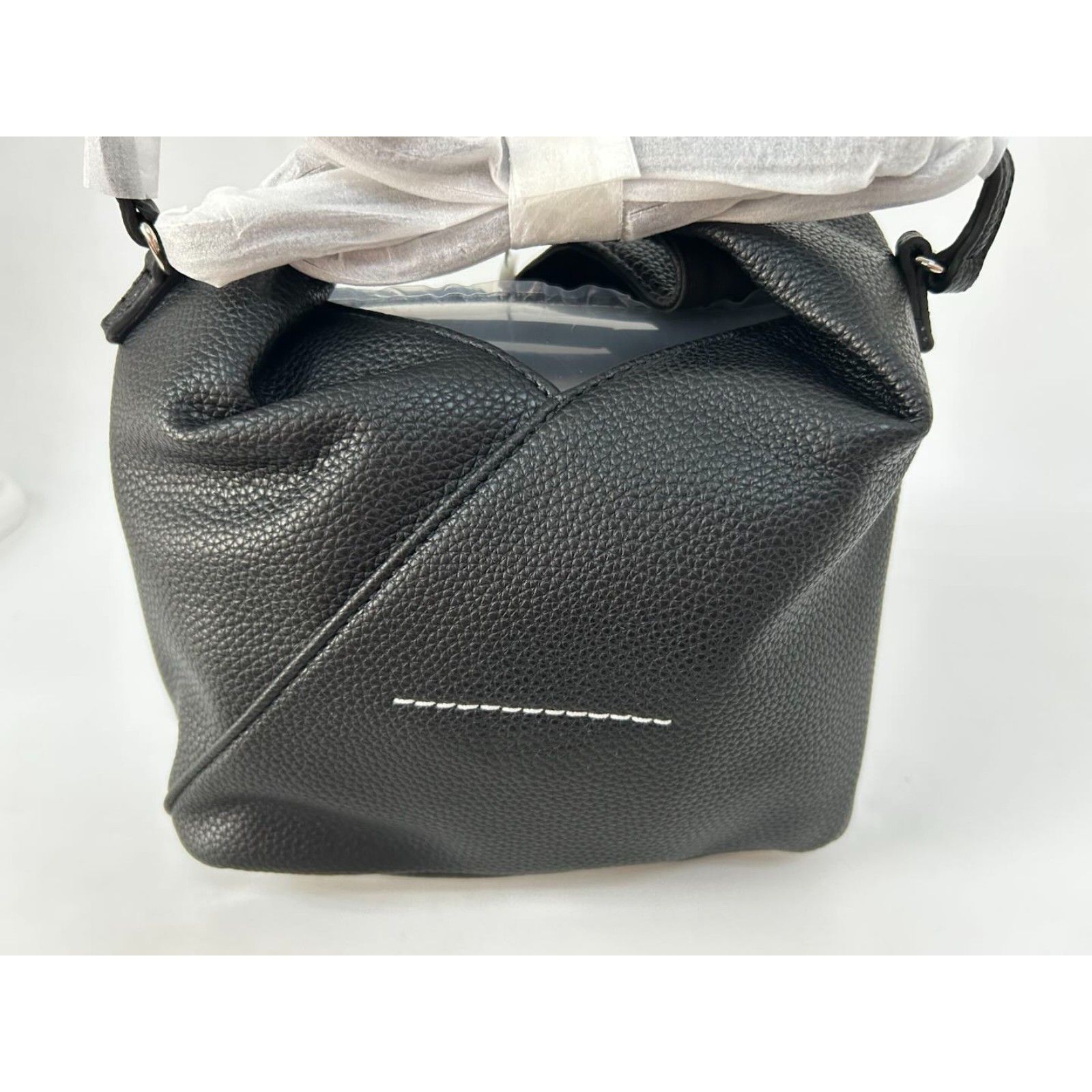 Maison Martin Margiela Black Textured Leather Shoulder Bag